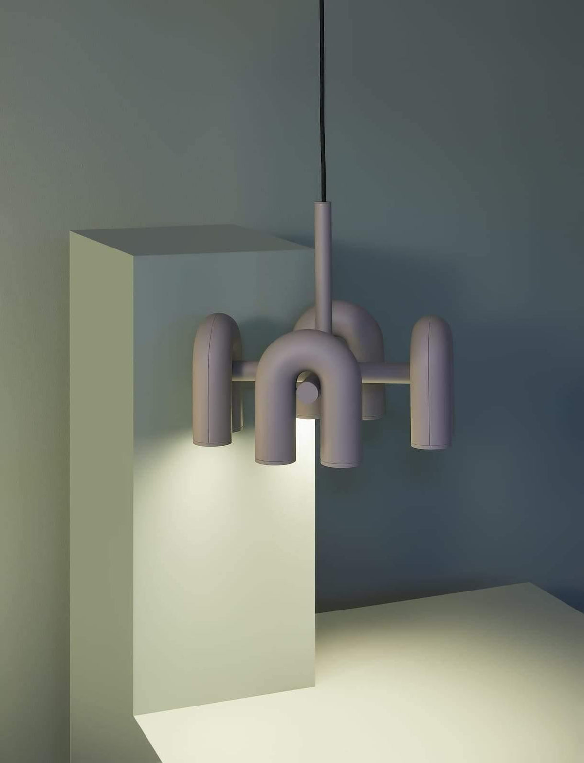 Bauhaus LED Chandelier, Colorful Modular U-Shape Heads