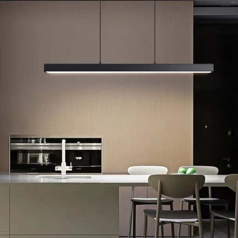 Linear LED Pendant Light, Black or Brown Dining Table Lamp