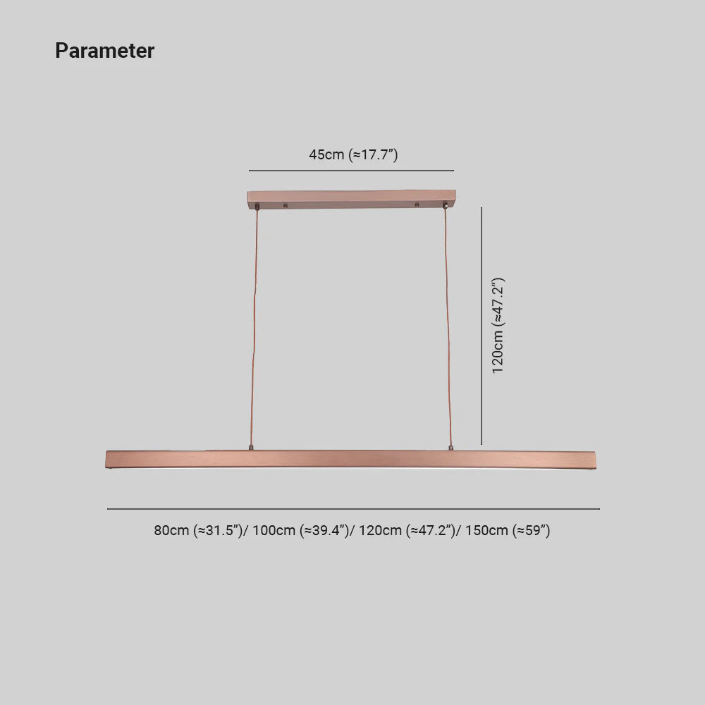 Linear LED Pendant Light, Black or Brown Dining Table Lamp
