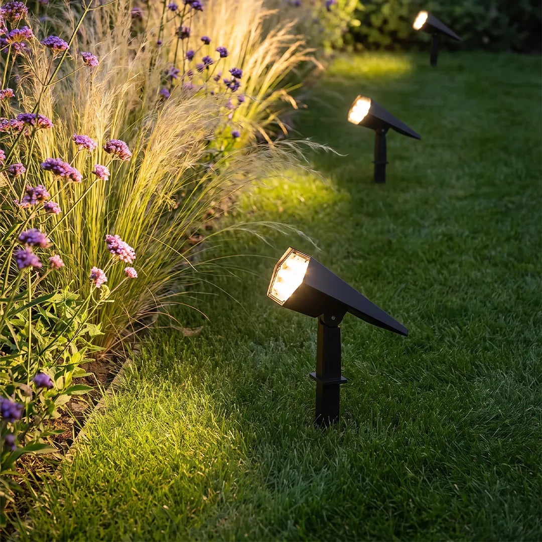 Solar Garden Spotlight, Adjustable Ground Spike Lawn Light