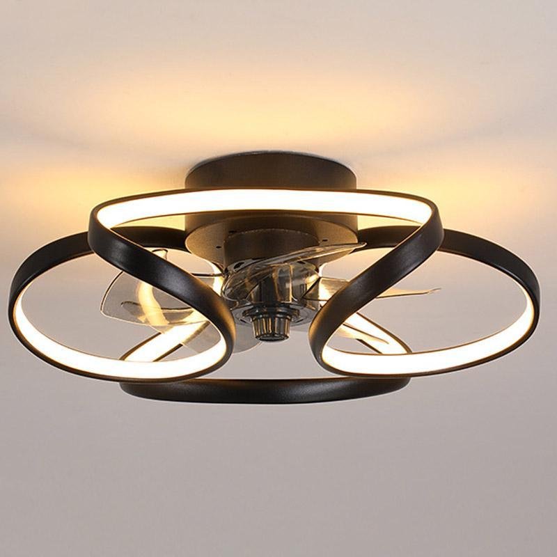 Flower Ceiling Fan with Light, Dimmable LED Flush Mount Fan