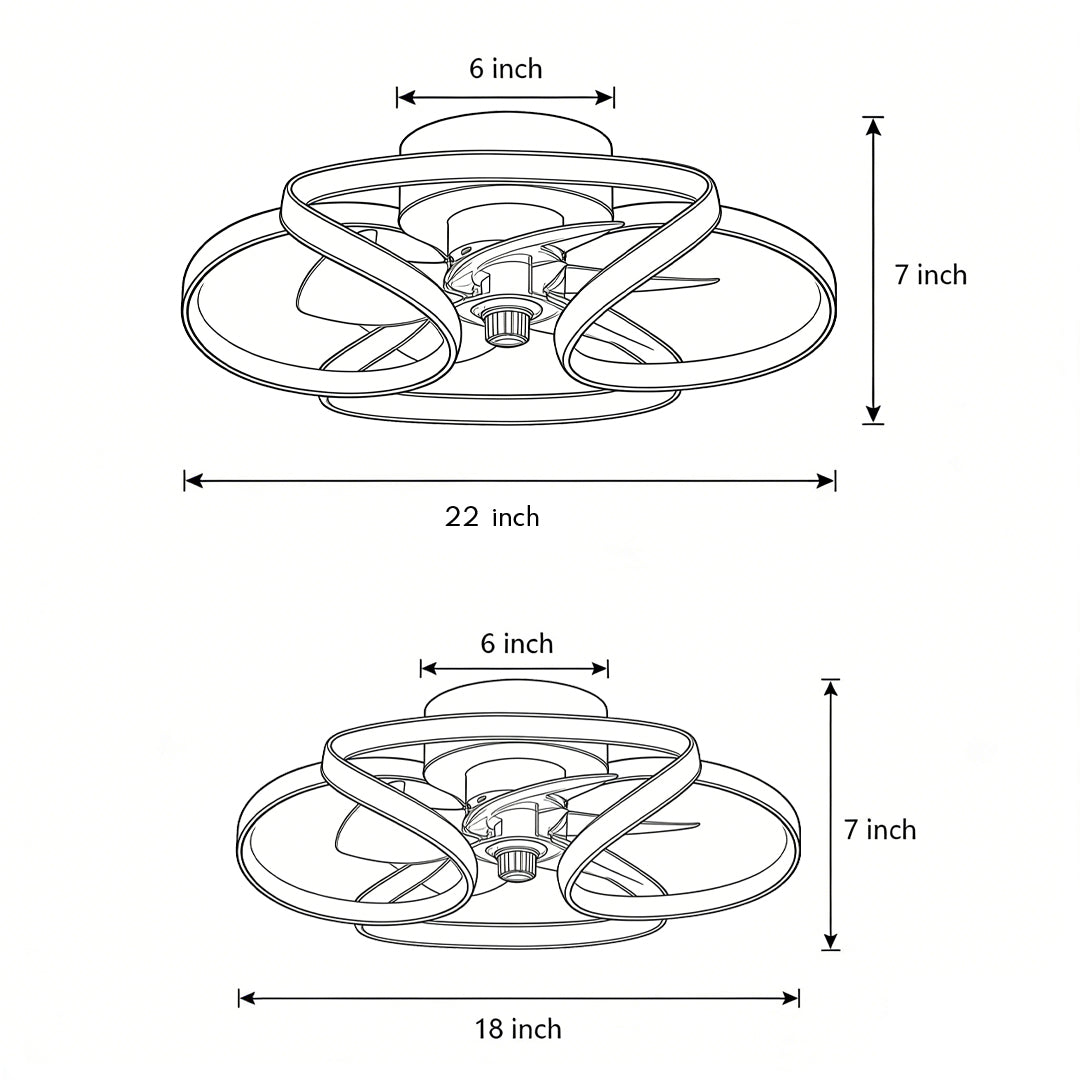 Flower Ceiling Fan with Light, Dimmable LED Flush Mount Fan