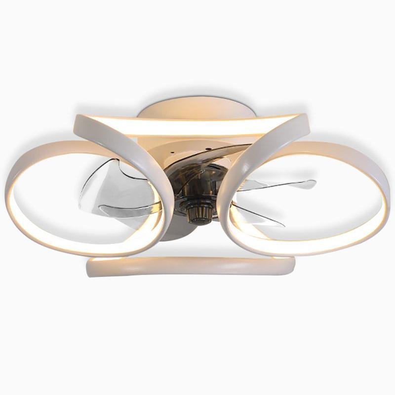 Flower Ceiling Fan with Light, Dimmable LED Flush Mount Fan