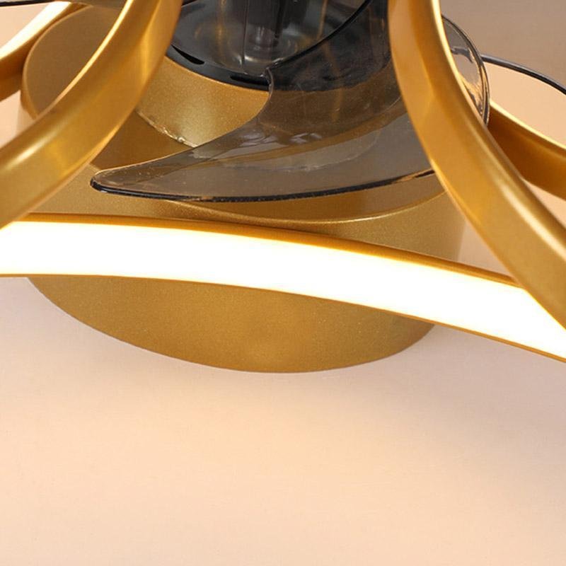 Flower Ceiling Fan with Light, Dimmable LED Flush Mount Fan