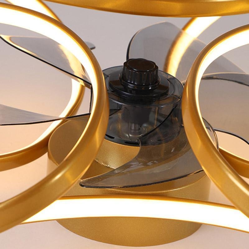 Flower Ceiling Fan with Light, Dimmable LED Flush Mount Fan