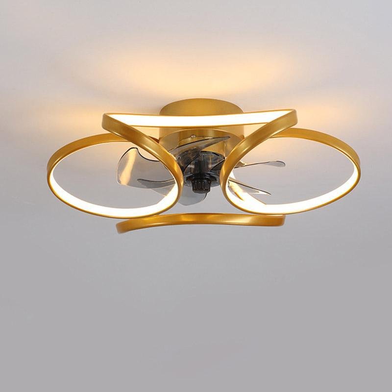 Flower Ceiling Fan with Light, Dimmable LED Flush Mount Fan