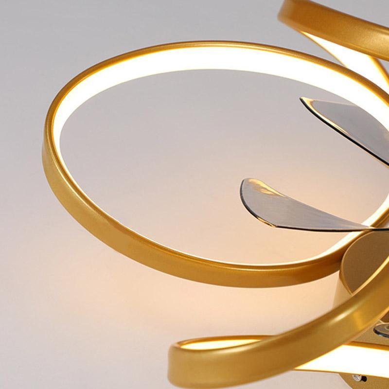 Flower Ceiling Fan with Light, Dimmable LED Flush Mount Fan