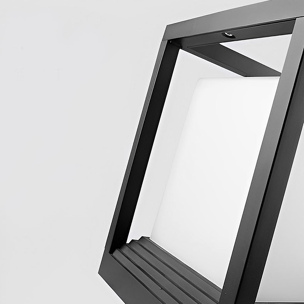 Garden Pedestal Light, Square Solar or Hardwired Post Lamp
