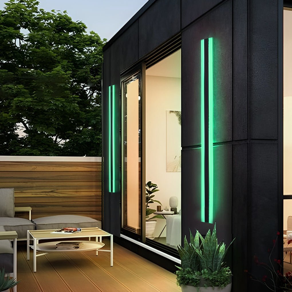 Rectangular LED Outdoor Wall Bar, RGB & Dimmable Gate Light