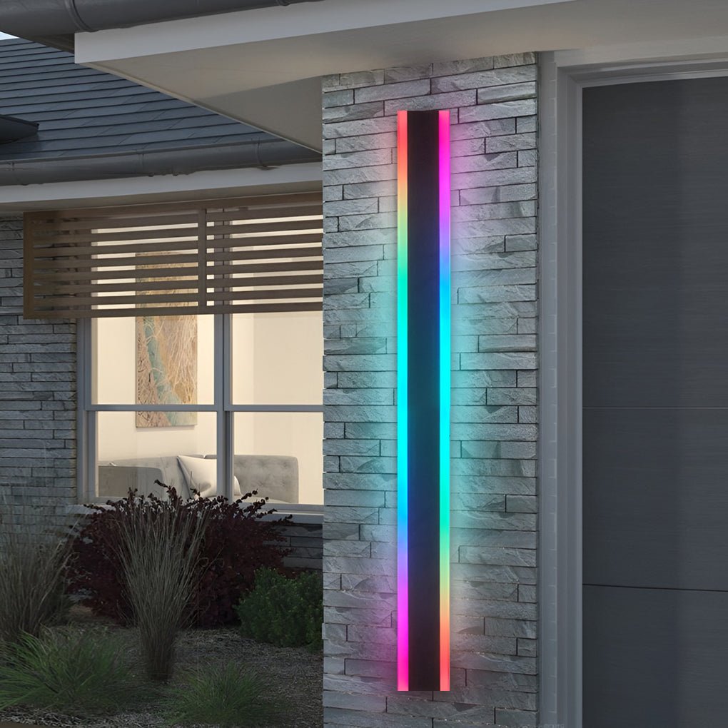 Rectangular LED Outdoor Wall Bar, RGB & Dimmable Gate Light
