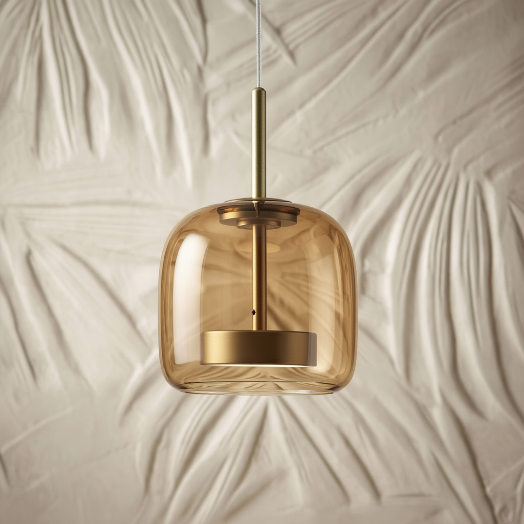 Amber Glass Pendant Light, Kitchen Island Mini Pendant Set