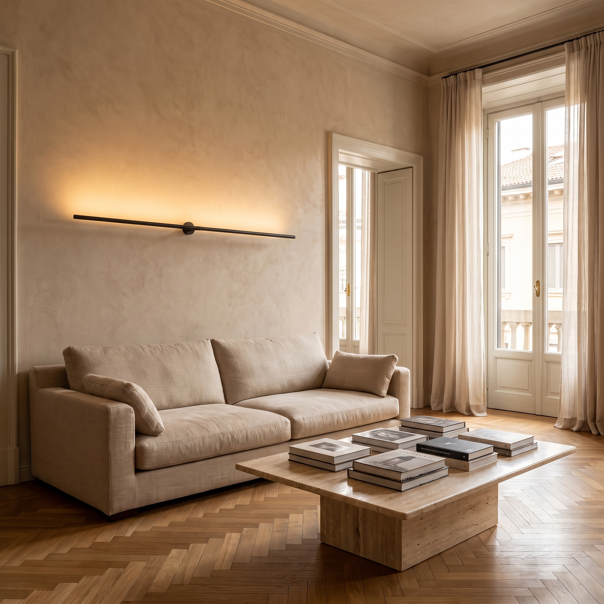 Rotatable Linear LED Bar in an elegant Italian setting