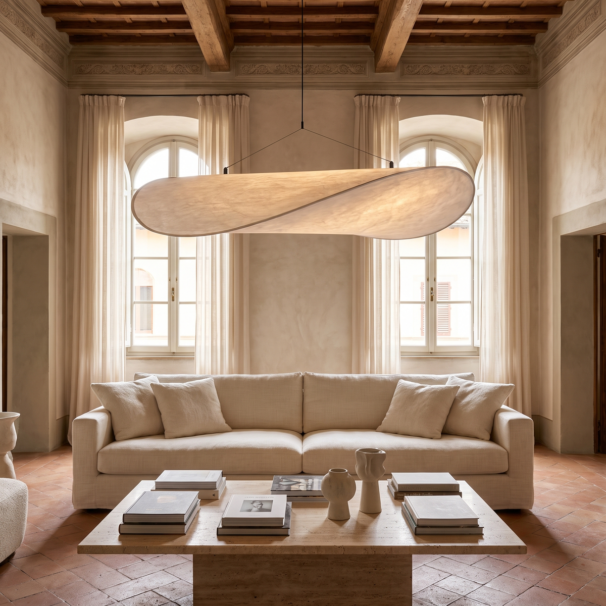 Silk Cloud Pendant in an elegant Italian interior