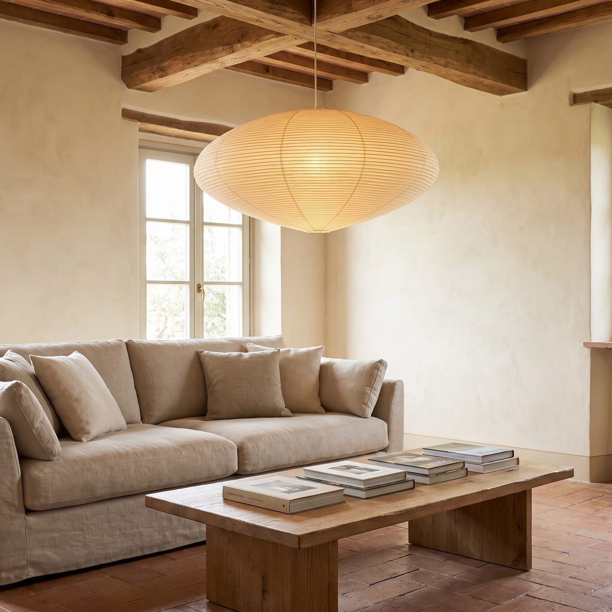 Washi Paper Lantern Pendant in an elegant Italian interior