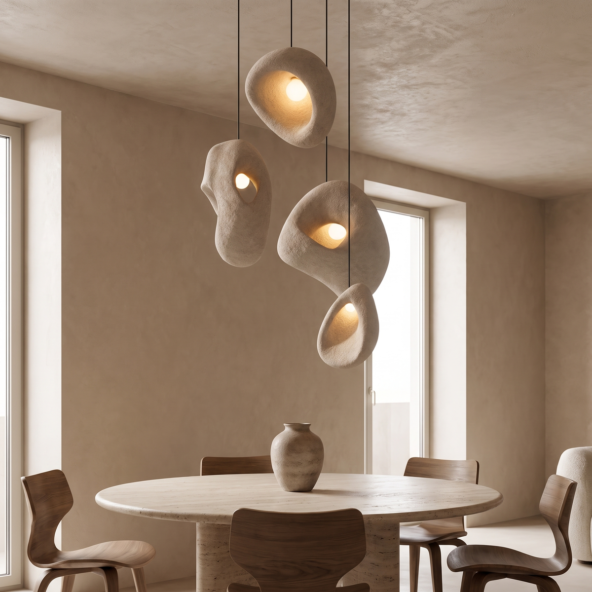 Freeform Resin Pendant Light in an elegant Italian setting