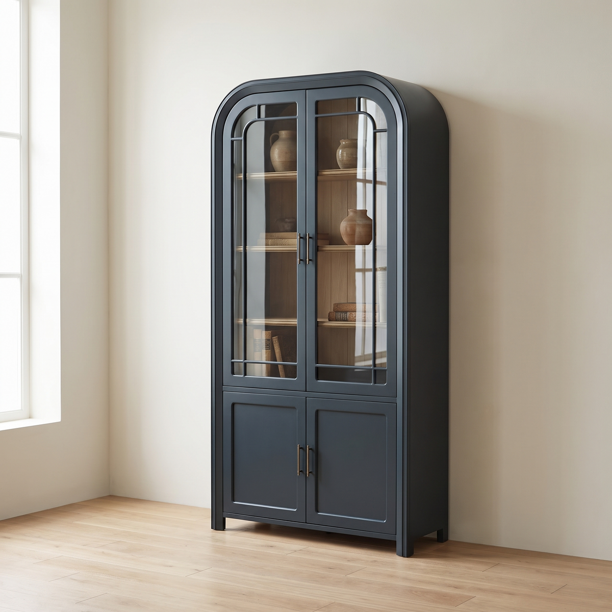 Glass Front Display Cabinet in a warm Italian interior