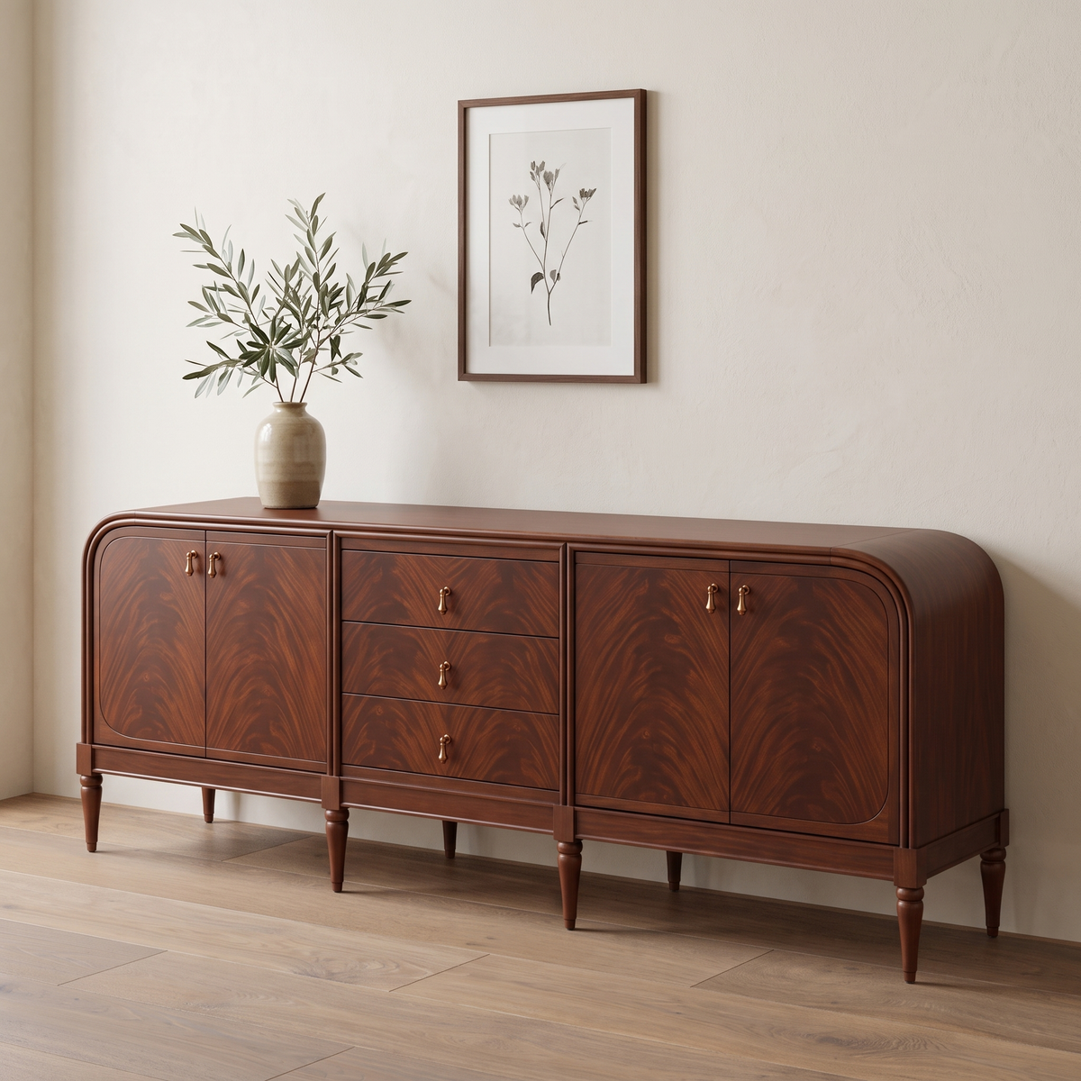 Mahogany Sideboard in a warm Italian interior
