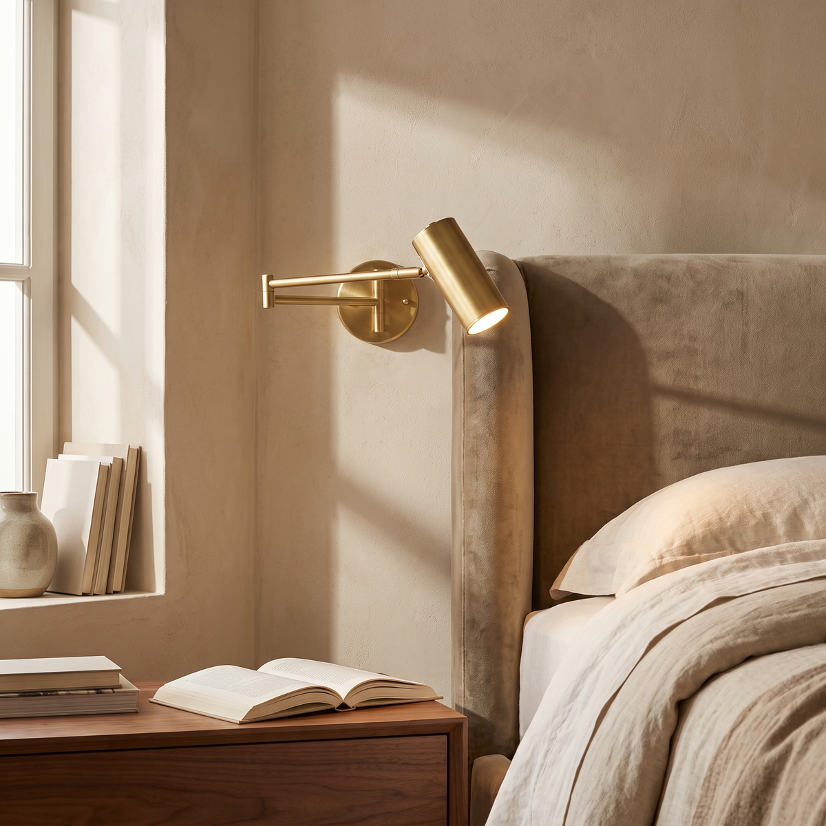 Swing Arm Wall Sconce in a warm Italian interior