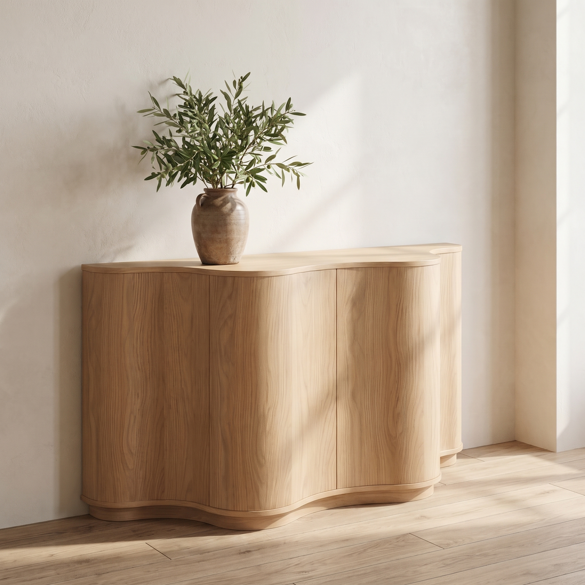 Half-Moon Scalloped Sideboard in a warm Italian interior