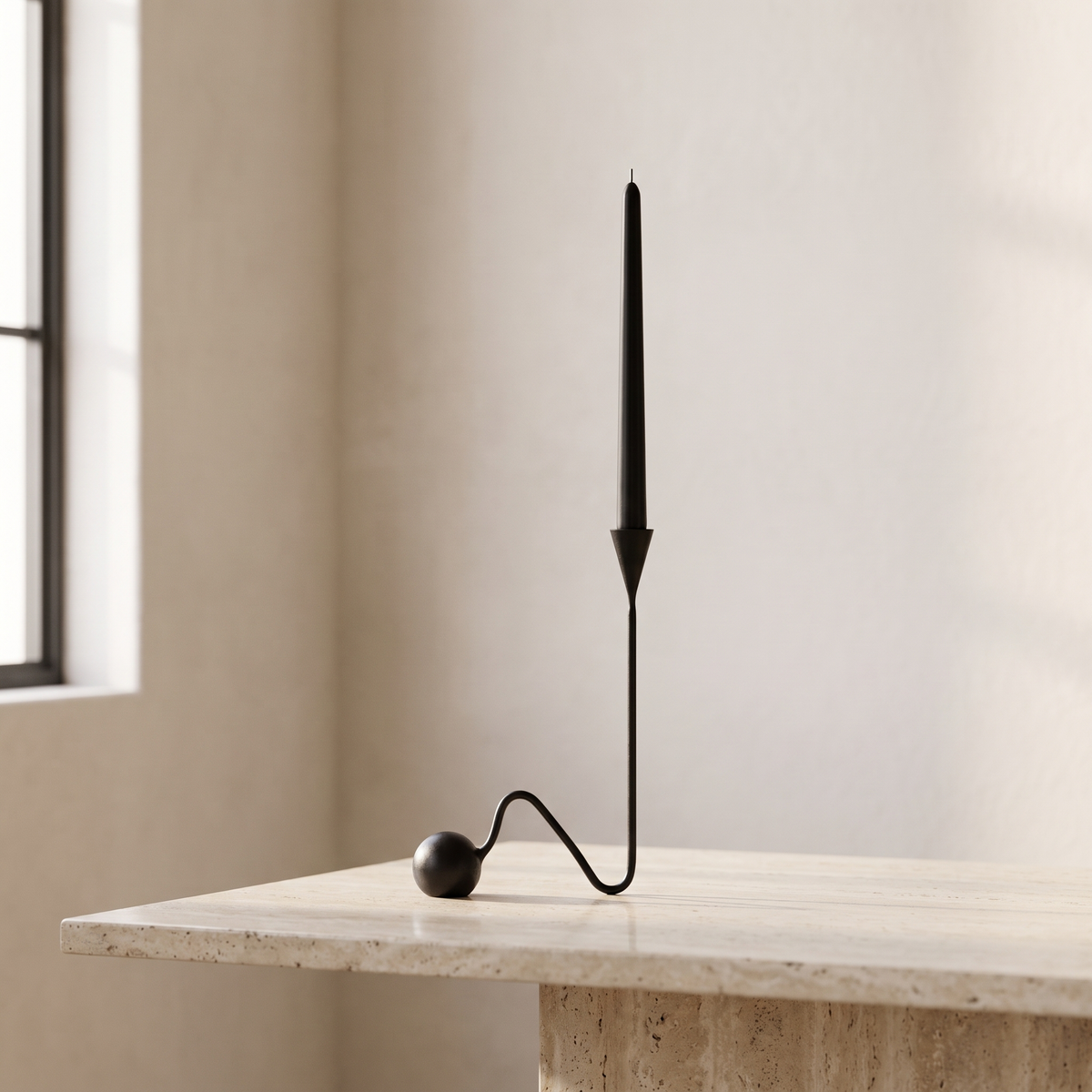 Rounded Base Candlestick in a warm Italian interior