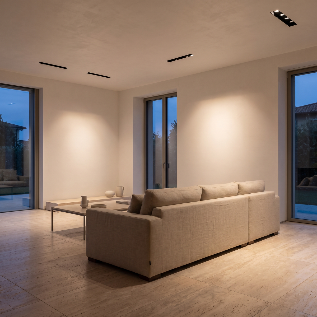 LED Linear Downlight in a warm Italian interior