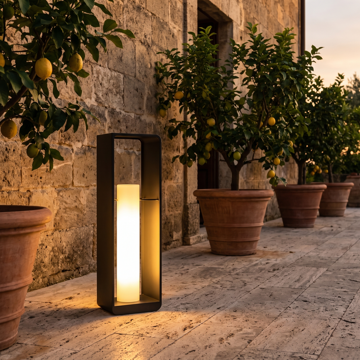 Black Lantern Outdoor Light at an Italian villa