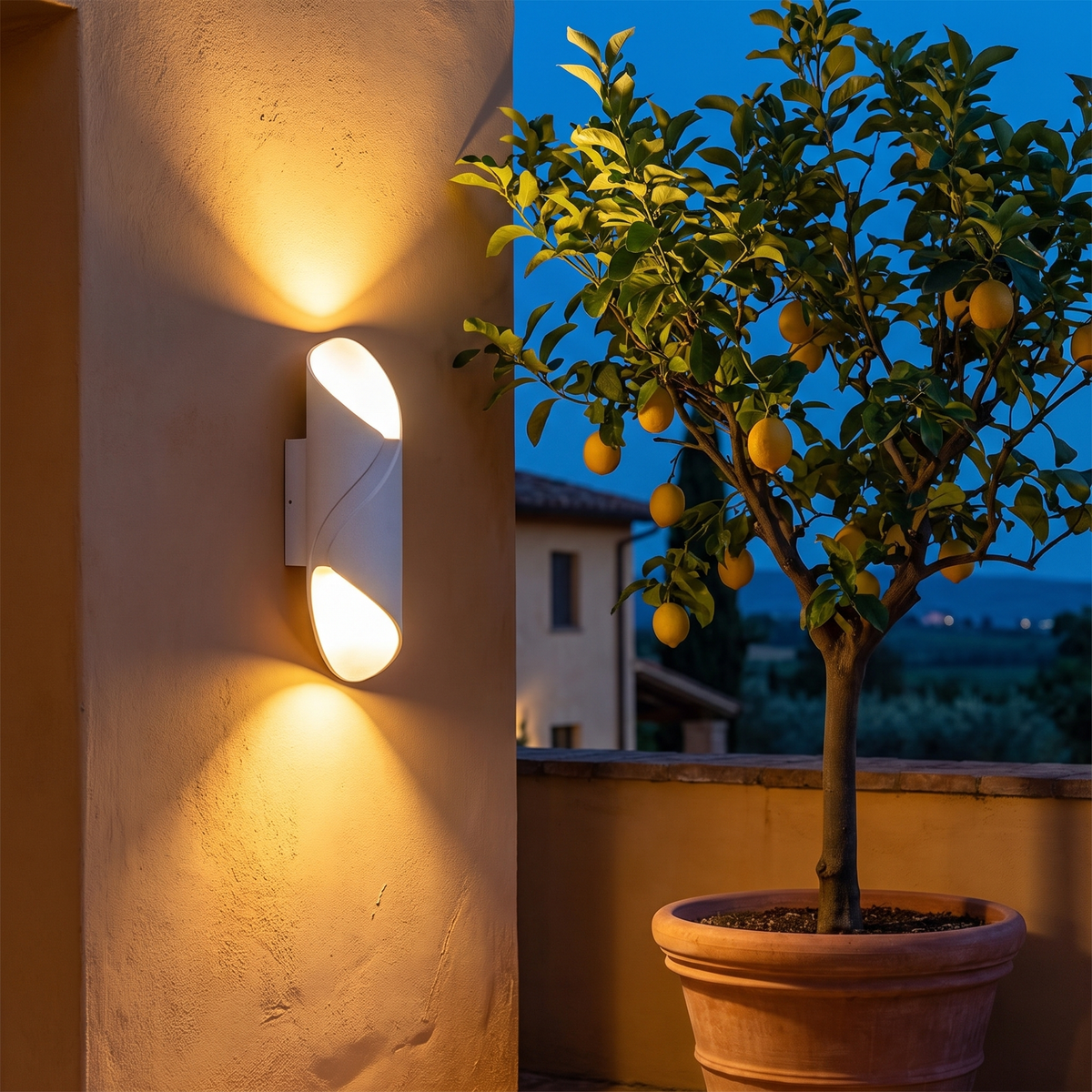 Outdoor Up Down Wall Light at an Italian villa