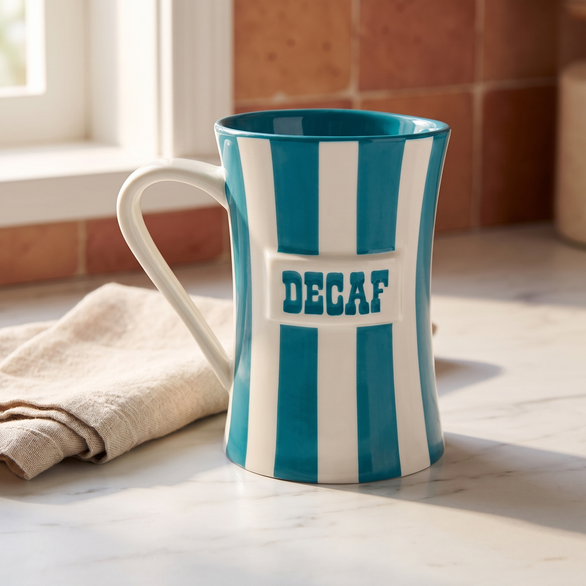Vice Decaf Mug in a warm Italian interior