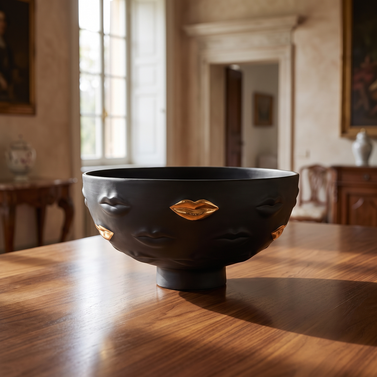 Gilded Gala Bowl in a warm Italian interior