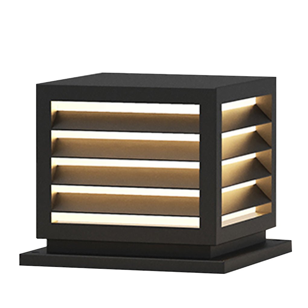 Post Cap Light, Square Solar or Hardwired Pillar Lantern