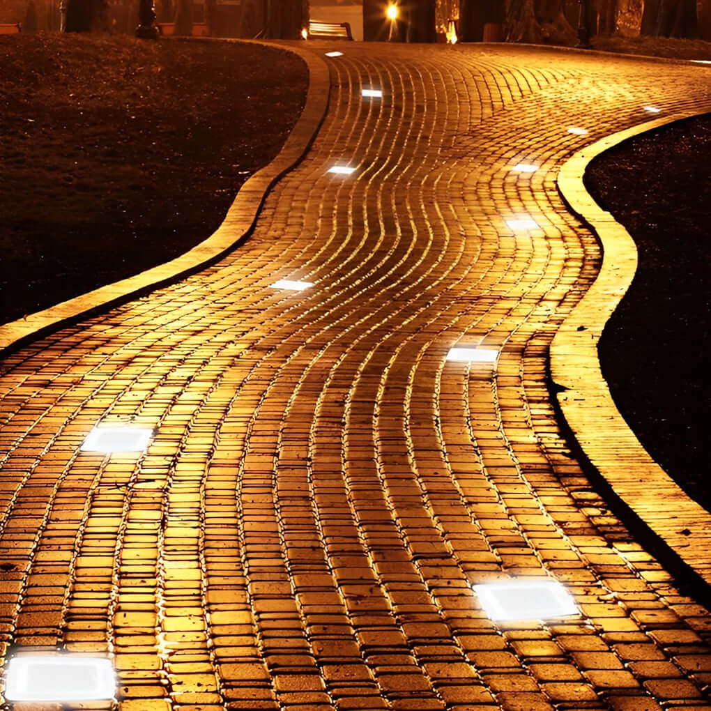 Solar Ice Cube Step Lights, Crystal Garden Path Deck Lamp