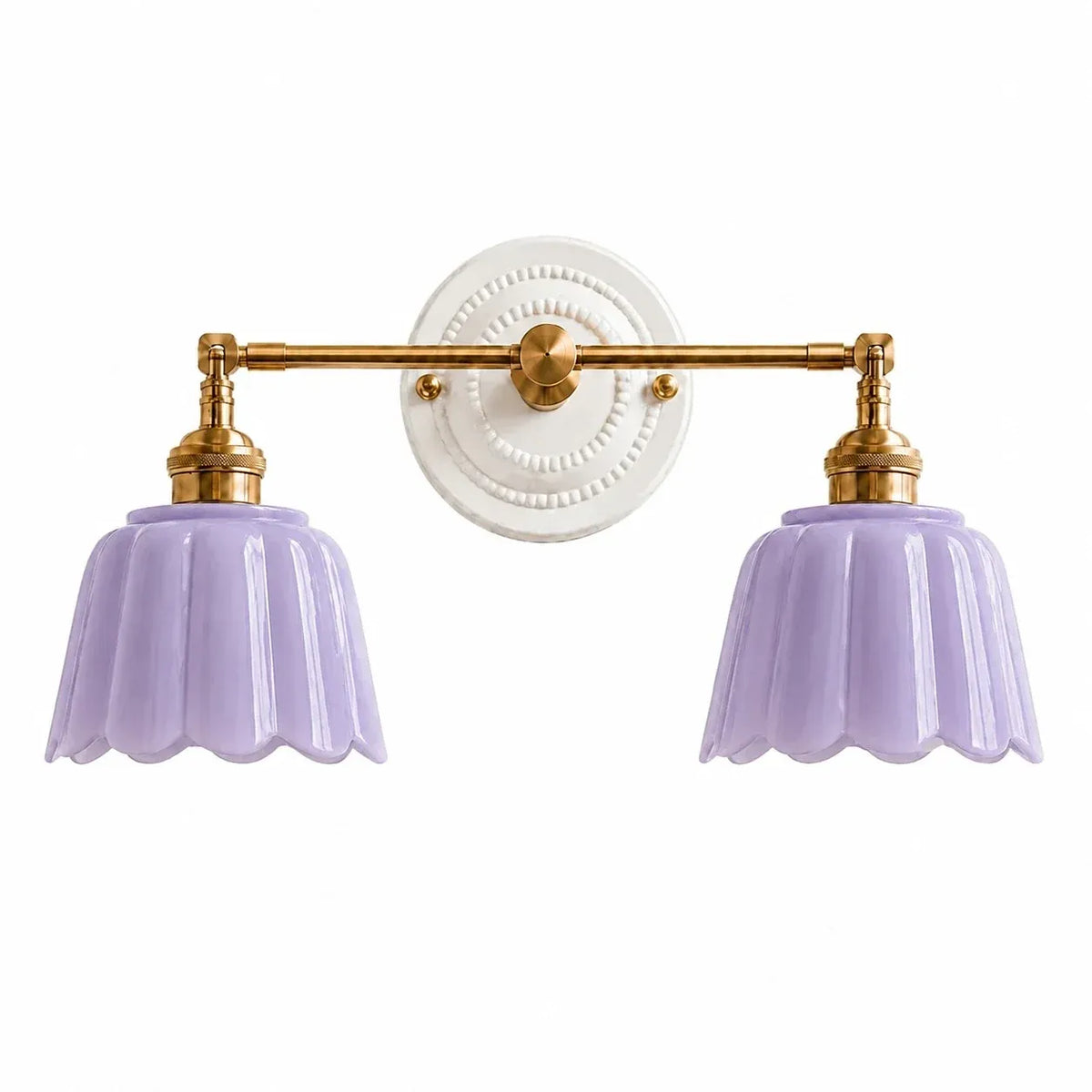 Ceramic Vanity Light, Scalloped Flower 2 or 3 Light Sconce