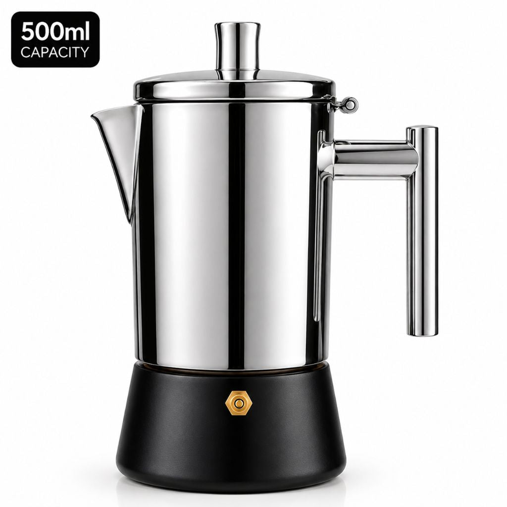 Italian Moka Pot, Stainless Steel Stovetop Coffee Maker