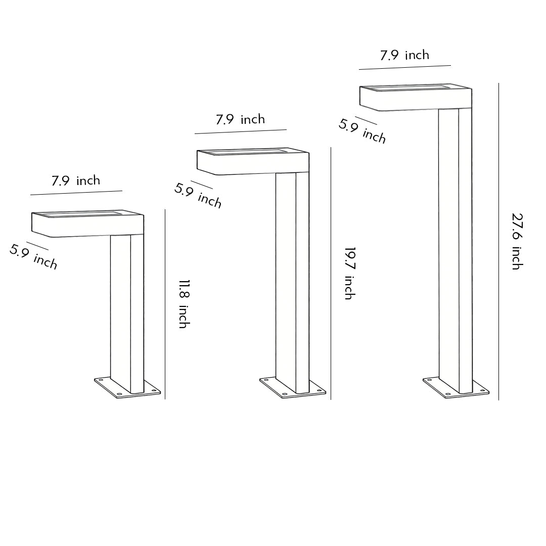 L-Shaped Bollard Light, Solar or Hardwired Path Light