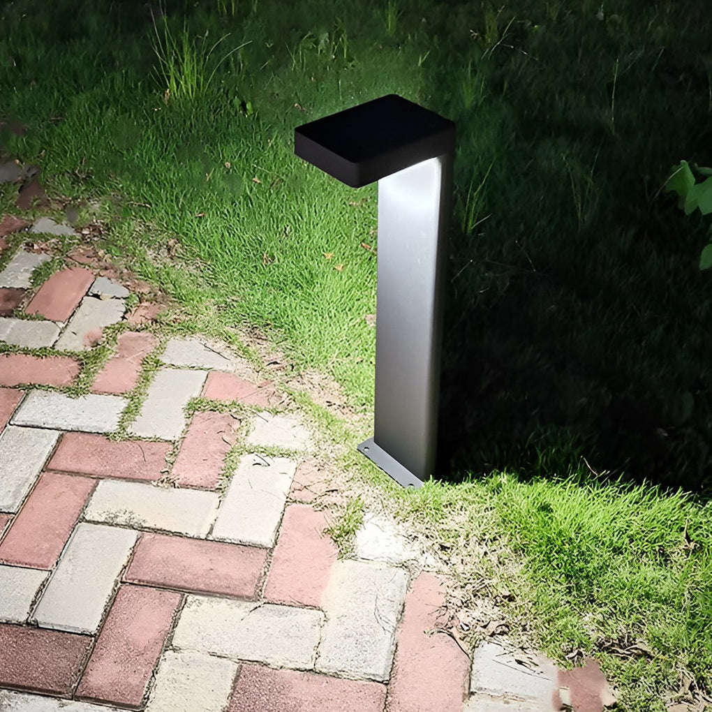 L-Shaped Bollard Light, Solar or Hardwired Path Light