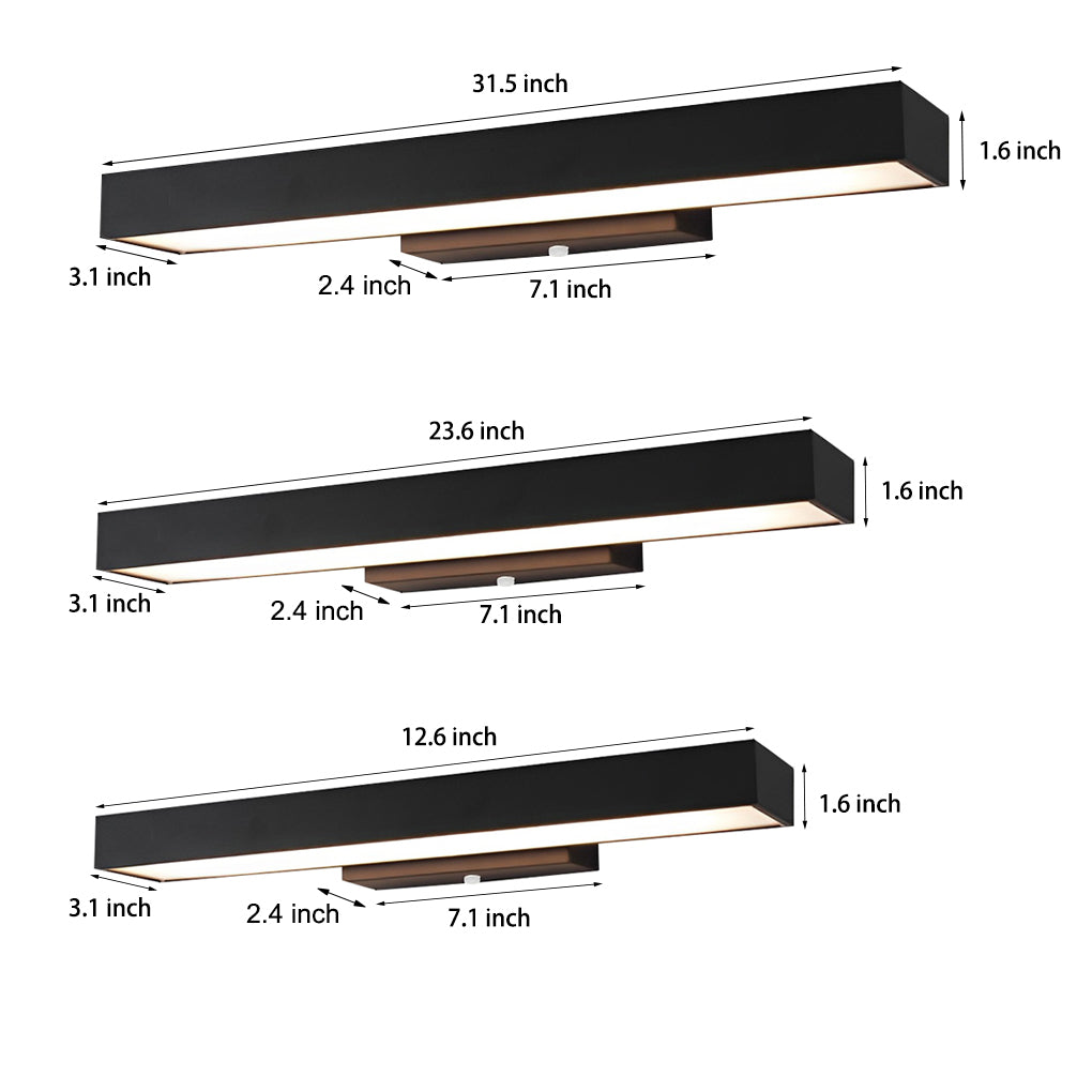 Outdoor LED Linear Wall Light, Black Motion Sensor Sconce