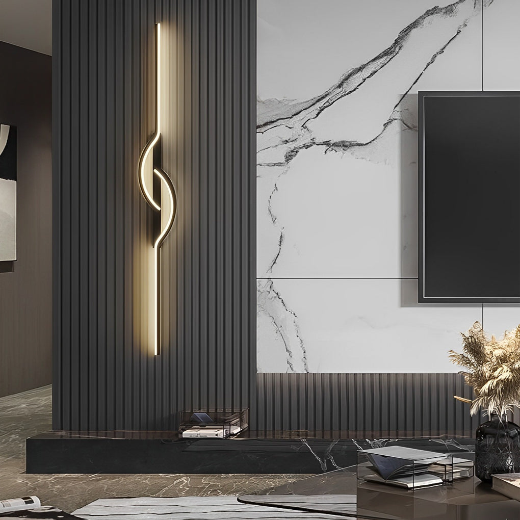LED Wall Sconce, Black Linear Minimalist Dimmable Light