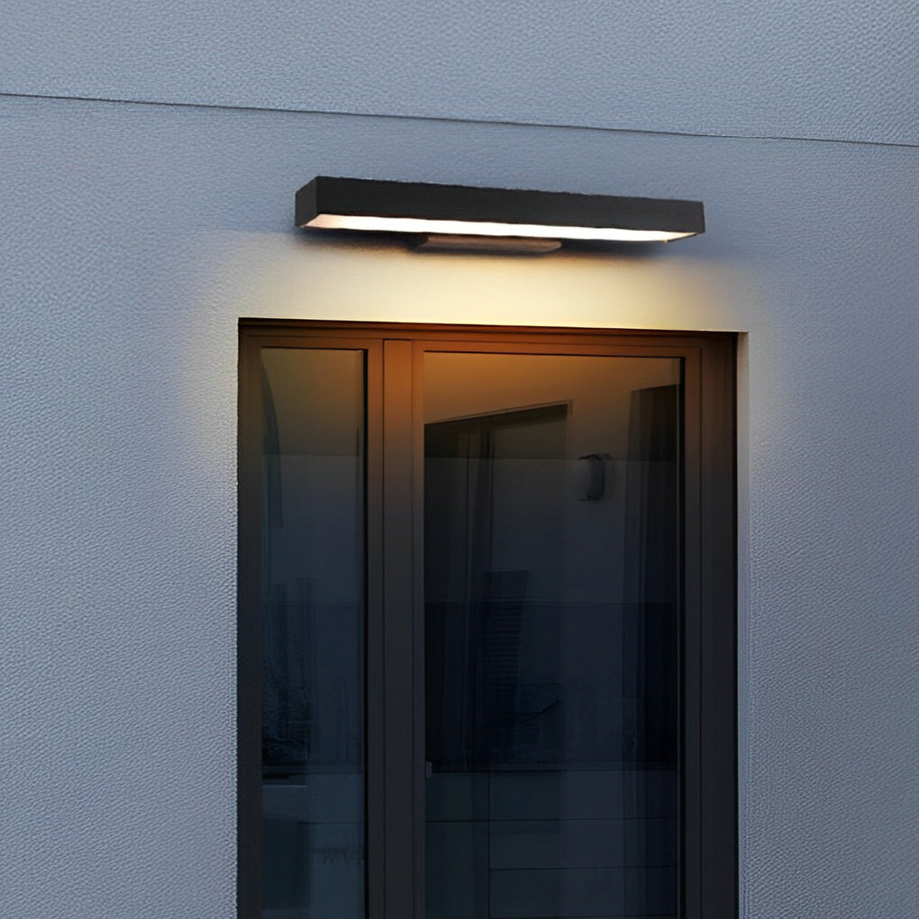 Outdoor LED Linear Wall Light, Black Motion Sensor Sconce