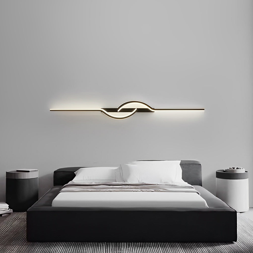LED Wall Sconce, Black Linear Minimalist Dimmable Light
