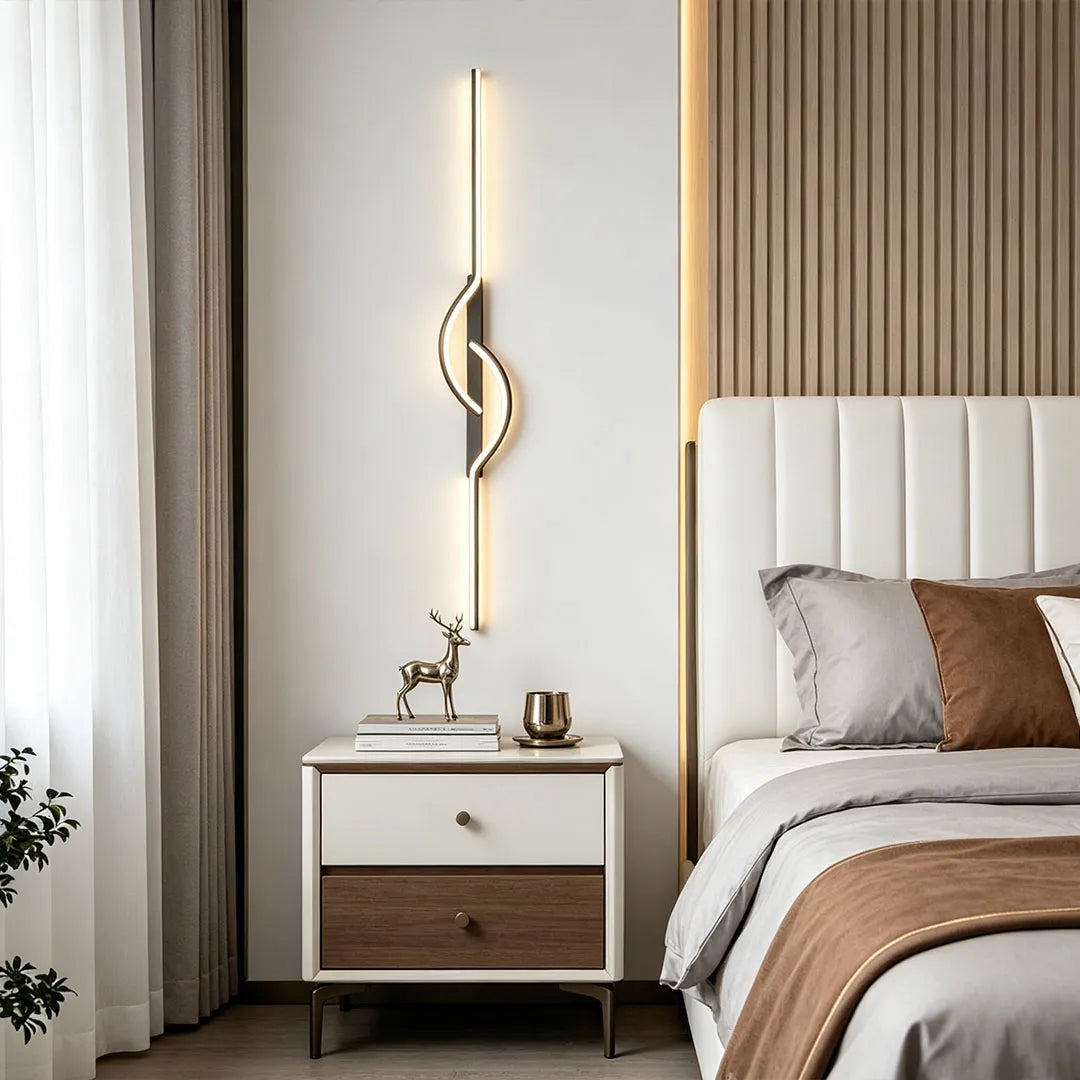 LED Wall Sconce, Black Linear Minimalist Dimmable Light
