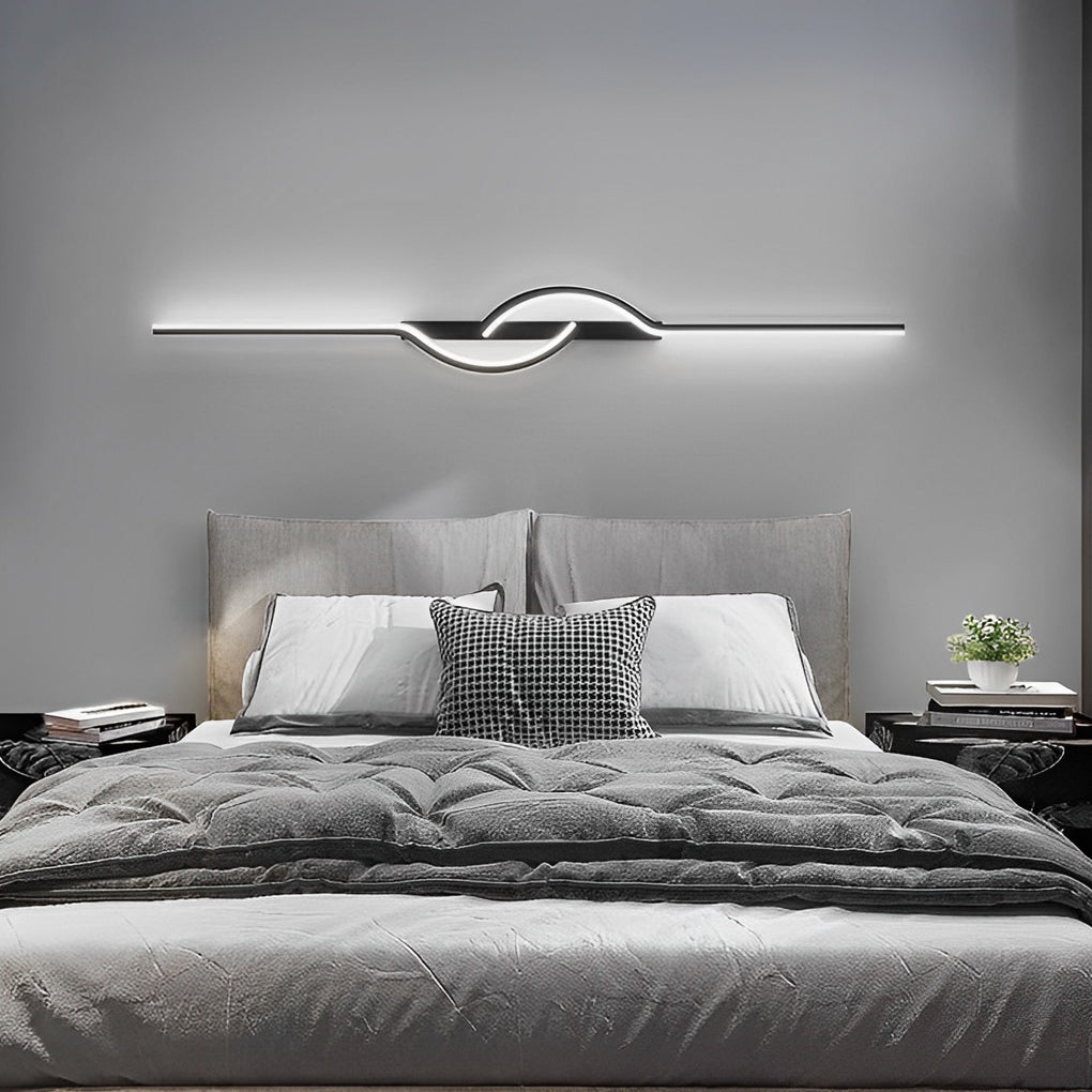 LED Wall Sconce, Black Linear Minimalist Dimmable Light