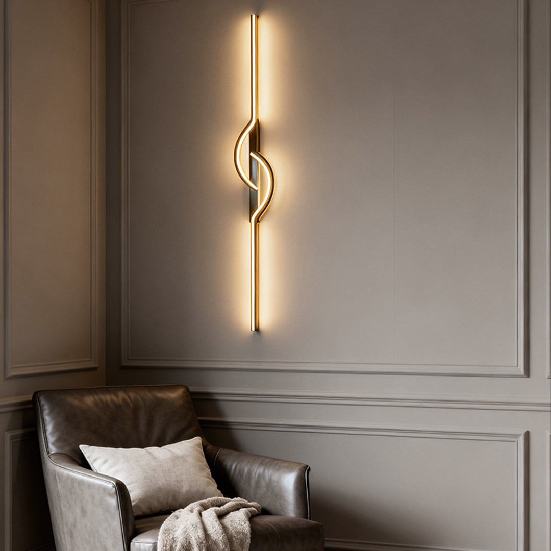 LED Wall Sconce, Black Linear Minimalist Dimmable Light