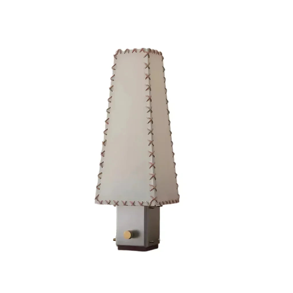Hand-Stitched Parchment Table Lamp, Bedside Accent Lamp