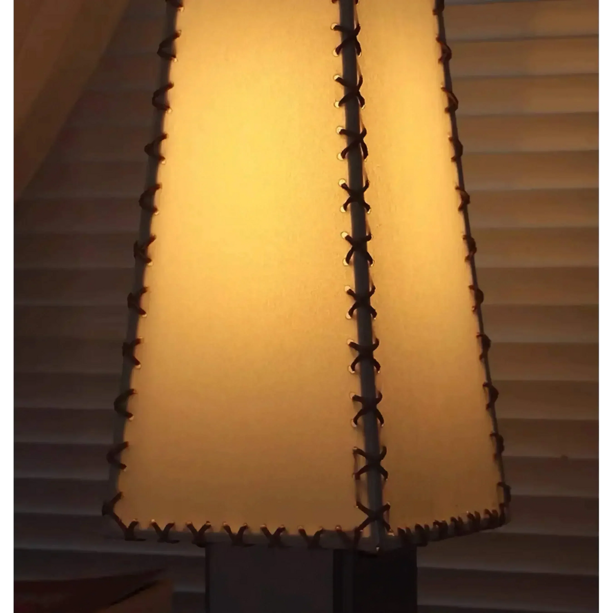 Hand-Stitched Parchment Table Lamp, Bedside Accent Lamp