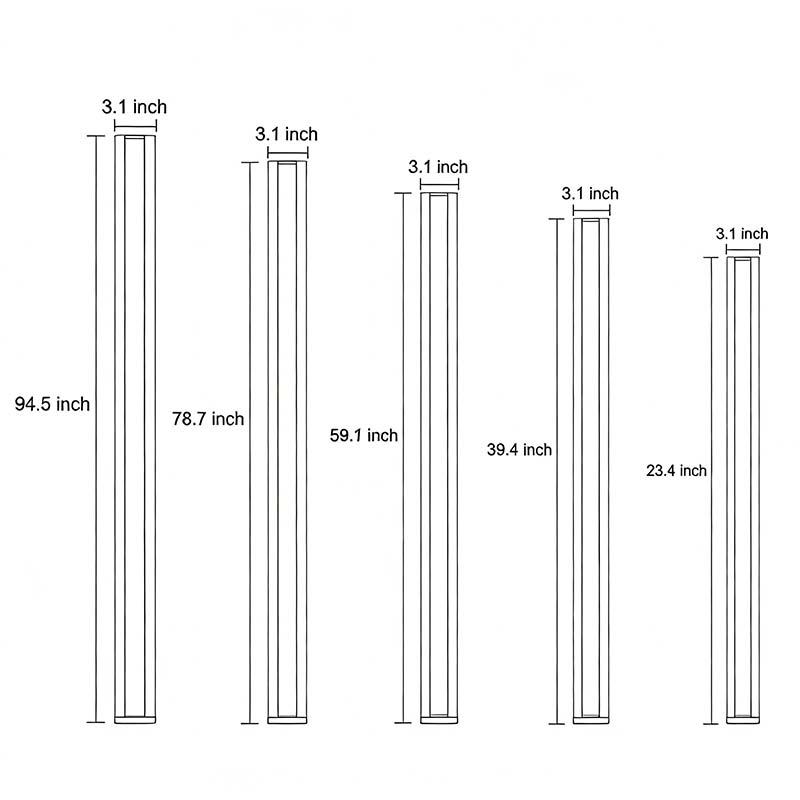 Rectangular LED Outdoor Wall Bar, RGB & Dimmable Gate Light
