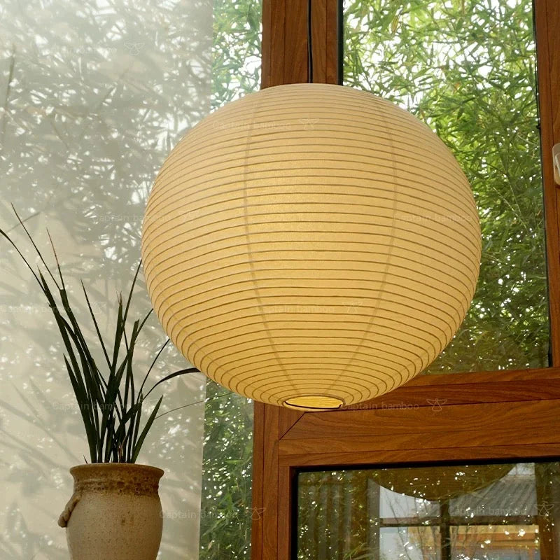 Round Rice Paper Lantern Pendant Light, 11.8 to 55 Inch