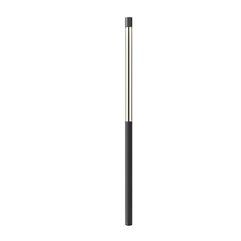 Modern LED Bollard Light, Black Cylindrical Pathway Post