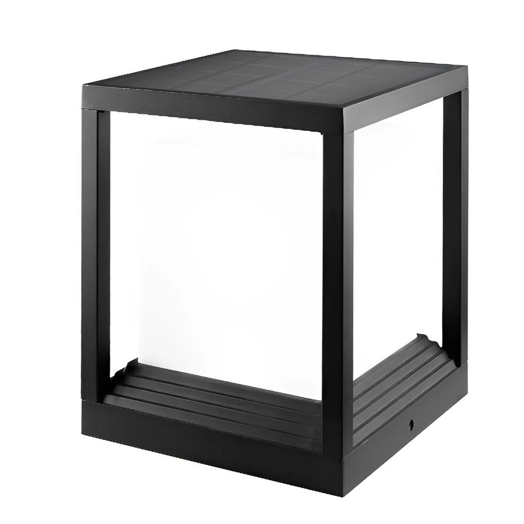 Garden Pedestal Light, Square Solar or Hardwired Post Lamp