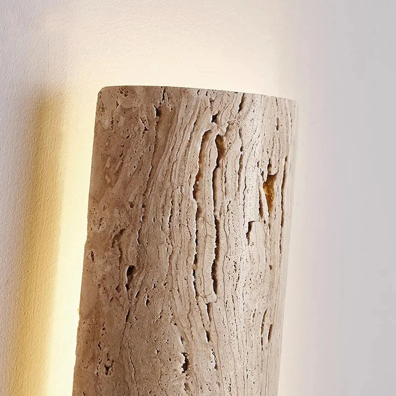 Travertine Bar Wall Light, Linear Stone LED Wall Sconce