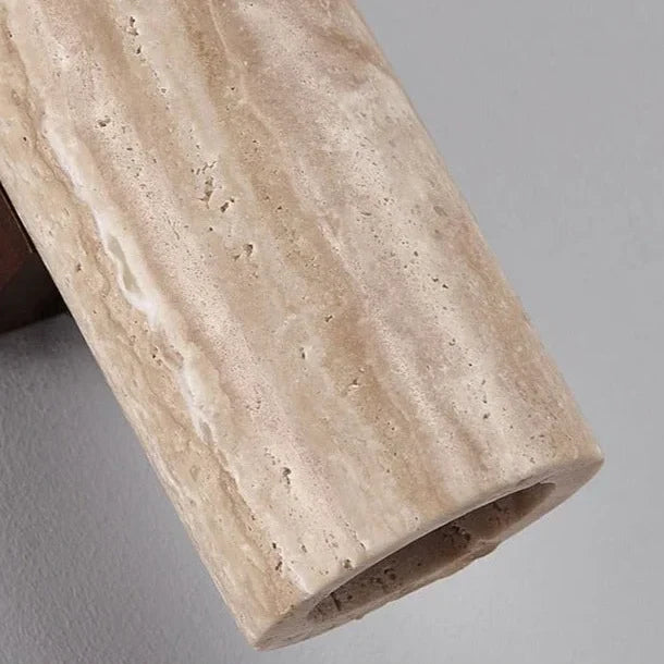 Travertine Cylinder Wall Sconce, Up Down Stone Wall Light